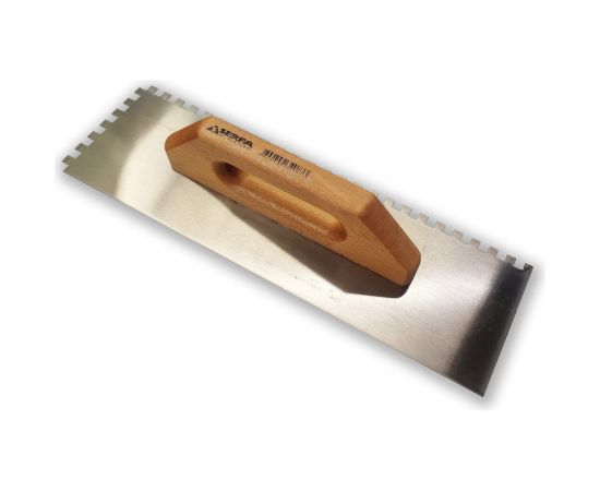 Гладилка Serfa зубчатая, с деревянной ручкой, ""10x10"", 30 см 049 