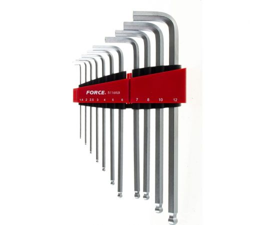 Набор длинных Г-образных ключей с шаром 1,5-12 мм, 11 предметов FORCE 5116XLB – изображение 2