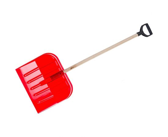 Лопата из поликарбоната с деревянным черенком Gigant температура работы до -60 C, оранжевая, 450х390 мм GDEV-11 – изображение 3