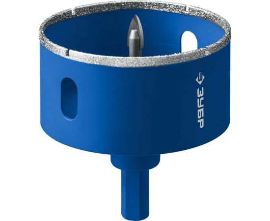 Алмазная коронка с центрирующим сверлом по керамике и стеклу ЗУБР Профессионал Р60, трехгранный хвостовик, 120 мм, для дрели 29850-120 – изображение 4