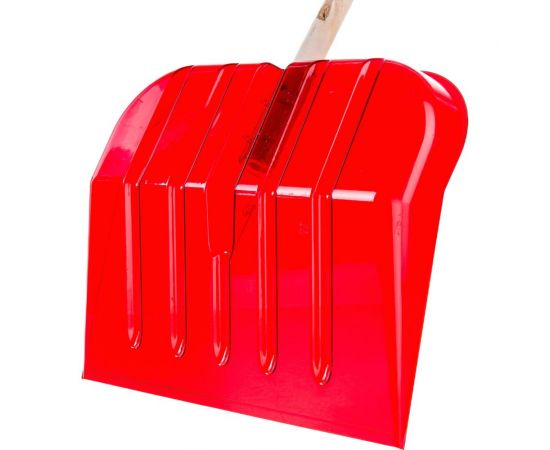 Лопата из поликарбоната с деревянным черенком Gigant температура работы до -60 C, оранжевая, 450х390 мм GDEV-11 – изображение 5