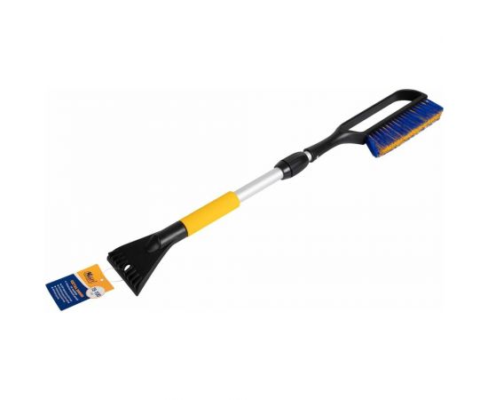 Зимняя щетка со скребком KRAFT телескопическая ручка (78-100 см), сине-сиреневая щетина KT 830075 