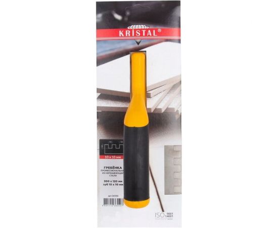 Профессиональная гребёнка KRISTAL 300х120мм, зуб 10х10 36550 
