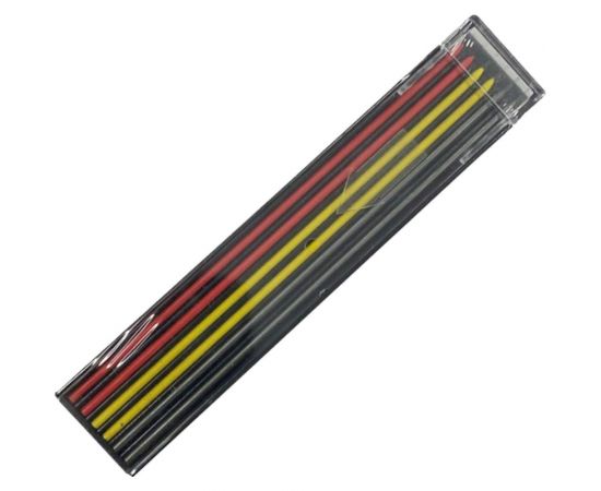 Графитовые грифели WOODWORK d2,0 мм, красный, жёлтый, черный по 2 шт., 6 шт. в наборе RIF-20C 