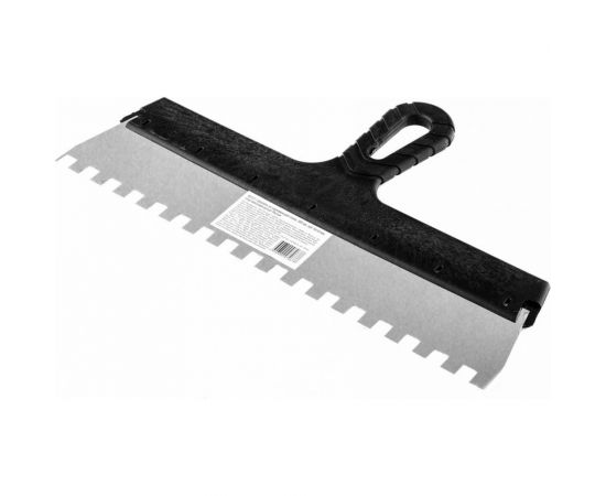 Шпатель из нержавеющей стали Россия 350 мм, зуб 10х10 мм 85131 – изображение 2