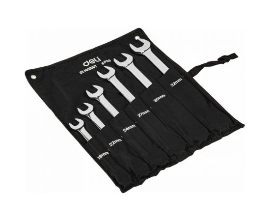 Набор комбинированных ключей с трещоткой DELI dl140106t трещотка, 50bv30, 72 зуба, чехол из ткани oxford, 6 шт. 104510 – изображение 2