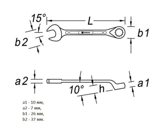 Комбинированный ключ NORGAU 17 мм 060223187 – изображение 2