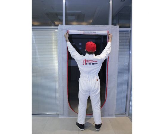 Временная пленочная дверь 160х220 см с молнией типа U вариант 2Б СТОП-ПЫЛЬ 201806 – изображение 3