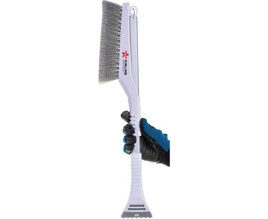 Щетка от снега и льда Airline с плоской телескопической рукояткой, с мягкой распушённой щетиной + скребок (60-88 см) AB-R-10R – изображение 4