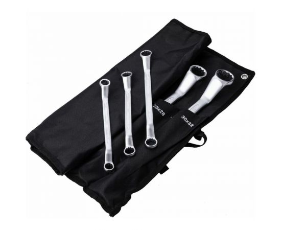 Набор накидных изогнутых гаечных ключей DELI DL150012А матовая поверхность, чехол из ткани oxford, 12 шт. 104511 – изображение 6