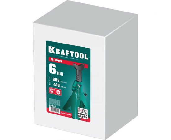 Страховочная усиленная подставка со штифтом KRAFTOOL S-PIN 6 т, 415-605 мм 43465-6 – изображение 9