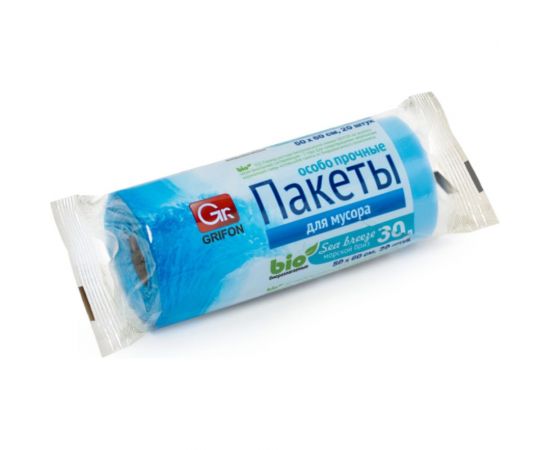 Пакеты для мусора Морской бриз, 30 л, 20 шт в рулоне GRIFON 100-035 
