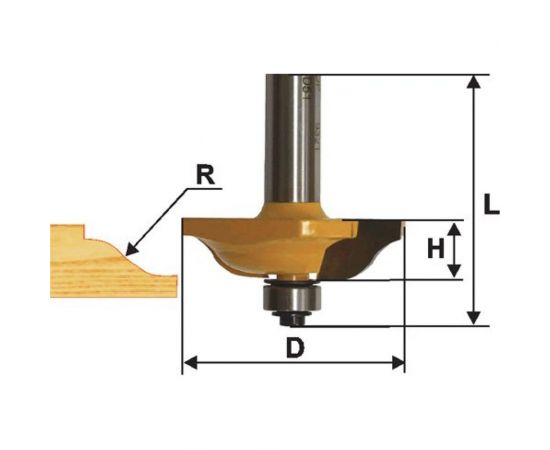 Фреза фигирейная горизонтальная (63.5х16 мм; хвостовик 12 мм) по дереву Энкор 10580 