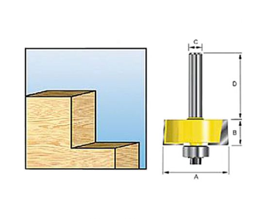 Фреза фальцевая с шарикоподшипником (31,8х12,7х38 мм; 2 лезвия; хвостовик 12 мм) Makita D-11536 