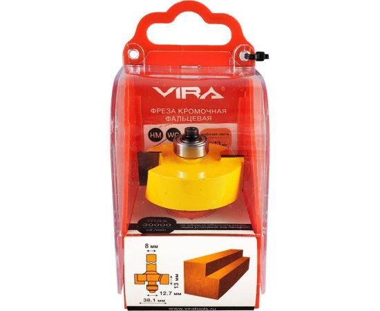 Фреза кромочная фальцевая (38.1х13 мм; подшипник 12.7 мм) VIRA 553336 