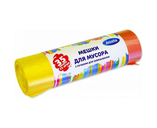 Мешки для мусора (15 шт; 35 л; HDPE; 16 мкм; с ручками) ANTELLA 24719 – изображение 2