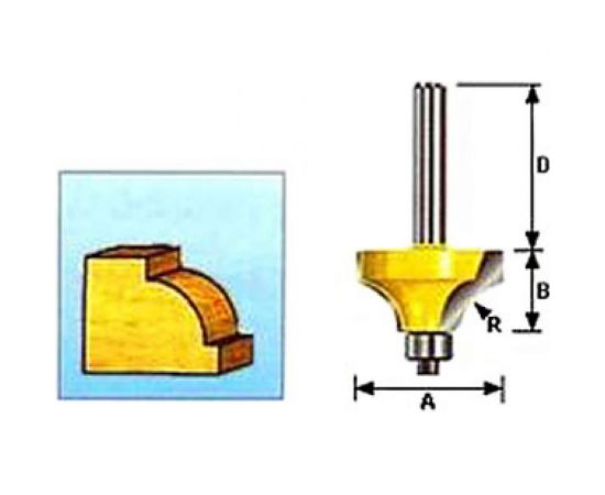 Фреза кромочная (31,8х15,9х32 мм; хвостовик 8 мм; 2 лезвия) Makita D-11352 – изображение 2