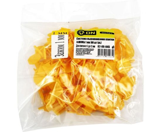 Система выравнивания плитки зажимы 1 мм, 100 шт уп. On 02-08-045 – изображение 3