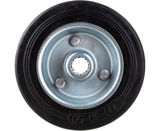Колесо (100 мм; г/п 70 кг; резина/металл; игольчатый подшипник) ЗУБР 30936-100 – изображение 3