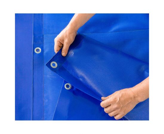 Строительный полог ПВХ, МТ1 500, 6х4 м, на люверсах с шагом 0.5 м, синий RUSтент СПП50064 – изображение 5