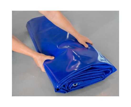 Строительный полог ПВХ, МТ1 500, 10х6 м, на люверсах с шагом 0.5 м, синий RUSтент СПП500106 – изображение 6