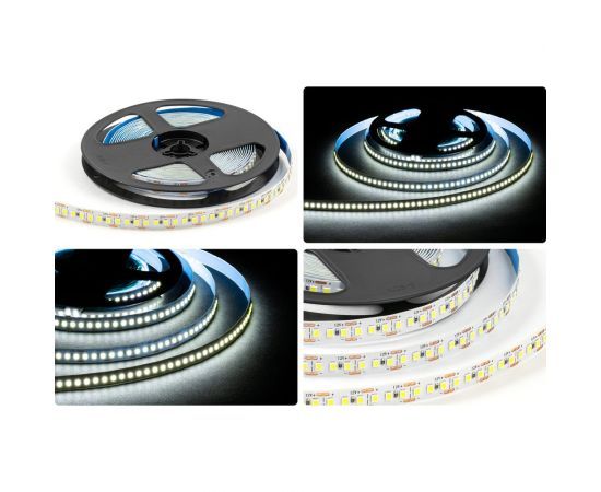 Светодиодная лента OGM 12В, 14,4Вт/м, smd2835, 180д/м, ip20, 19лм/чип, подложка 10мм, 5м, 6500к. / LSE-264 – изображение 7