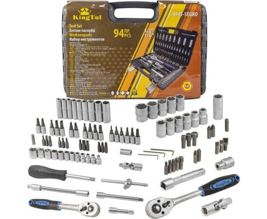 Набор инструментов KingTul 94 пр, 1/2, 1/4, 6гр. KT-4941-5EURO 51579 