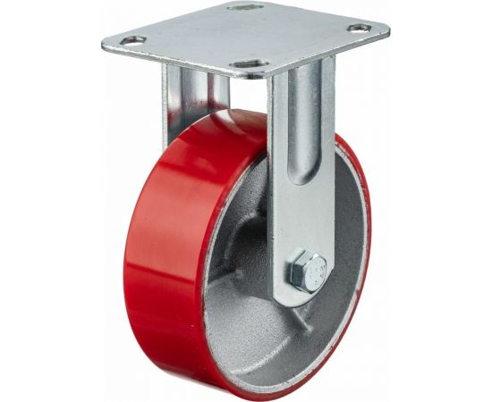 Колесо неповоротное (150 мм; игольчатый подшипник; грузоподъемность 300 кг; чугун; полиуретан) СТЕЛЛА-ТЕХНИК N29150CPUF 