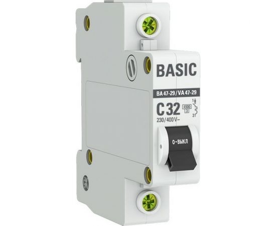 Автоматический однополюсный выключатель EKF 32А С ВА47-29 4.5кА mcb4729-1-32C 