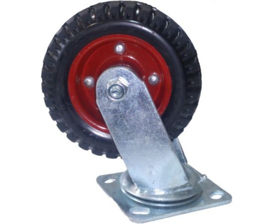 Колесо поворотное (литая резина; 160 мм) КРАСНЫЙ ДИСК MFK-TORG SC80Л160 