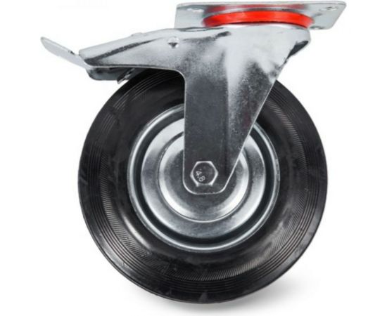 Колесо поворотное резиновое с тормозом SCb 80 200 мм TOR 1001720 