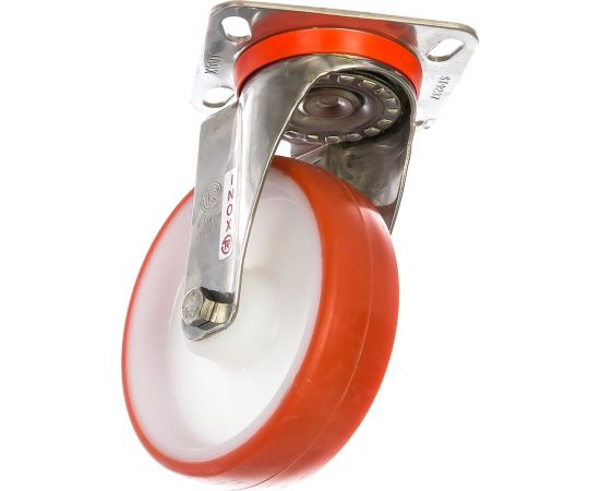 Колесо с нержавеющей вращающейся опорой и пластиной крепления (125 мм; 220 кг; INOX) Tellure rota 604403 