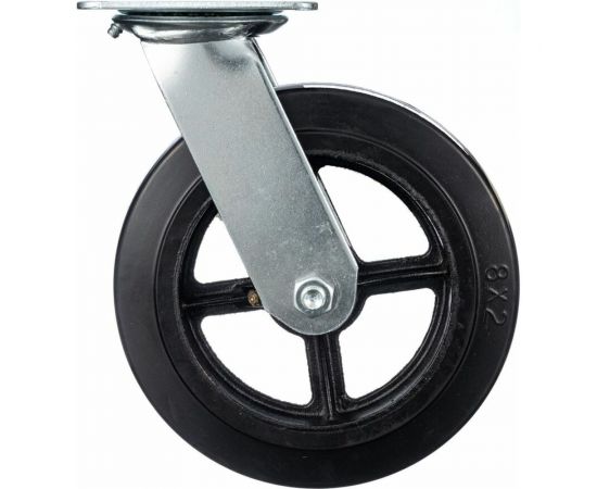 Колесо поворотное (200 мм; игольчатый подшипник; грузоподъемность 240 кг; чугун; резина) СТЕЛЛА-ТЕХНИК N29200 