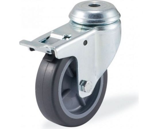 Поворотная колесная опора под болт с тормозом KAMA 1700-MTB-050-F18 