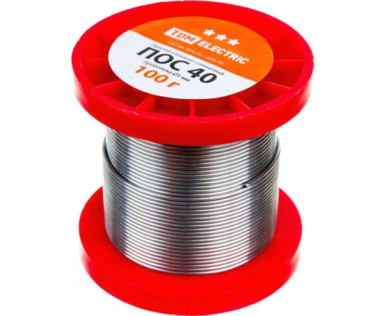 Припой ПОС 40 проволока серия ""Алмаз"" (1 мм, 100 г, ГОСТ 21931-76, катушка) TDM SQ1025-0320 