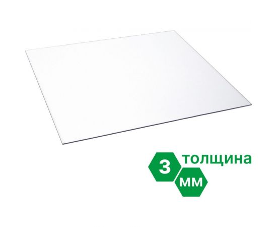 Поликарбонат монолитный прозрачный 3 мм, 500x500 мм Домовой Прошка 12739 – изображение 2