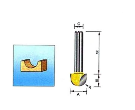 Фреза галтельная (20х16х38 мм; хвостовик 12 мм; 2 лезвия) Makita D-10849 – изображение 2