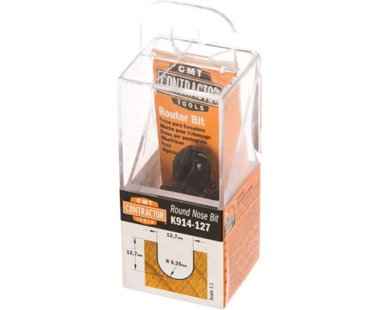 Фреза пазовая радиусная Сontractor (12.7x9.5 мм; R 6.35 мм; S 8 мм) CMT K914-127 – изображение 2