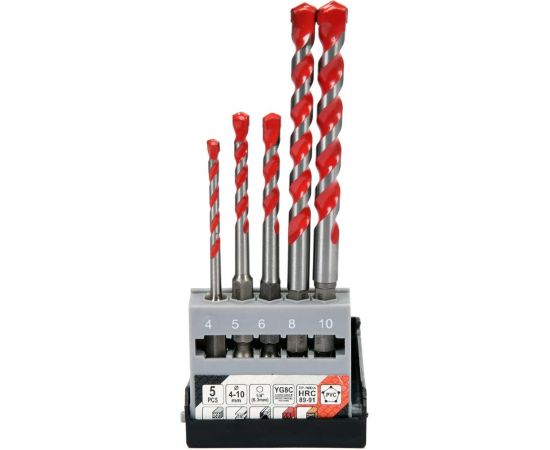 Набор сверл универсальных (5 шт; 4-10 мм; HEX) YATO YT-44789 – изображение 2