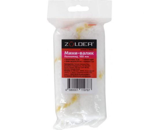 Мини-валик ZOLDER полиамид, 100 мм, под ручку, 6 мм, ядро 15 мм, ворс 12 мм, 2 шт Z-1004pd – изображение 2
