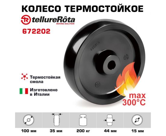 Колесо (100 мм; 200 кг) Tellure rota 672202 – изображение 2