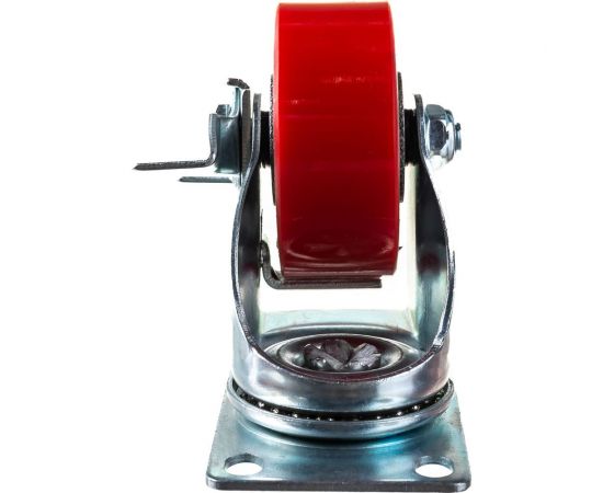 Большегрузное полиуретановое колесо поворотное с площадкой и тормозом SCPB 93 (75 мм; 150 кг) А5 1000935 – изображение 3