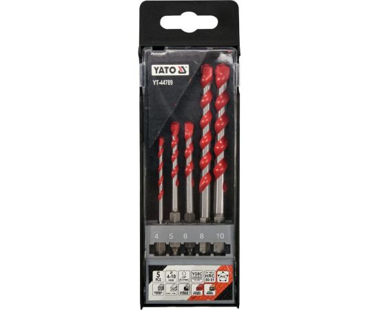 Набор сверл универсальных (5 шт; 4-10 мм; HEX) YATO YT-44789 – изображение 3