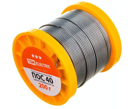 Припой ПОС 40 трубка с канифолью серия Алмаз (1 мм, 200 г, ГОСТ 21931-76, катушка) TDM SQ1025-0323 – изображение 3