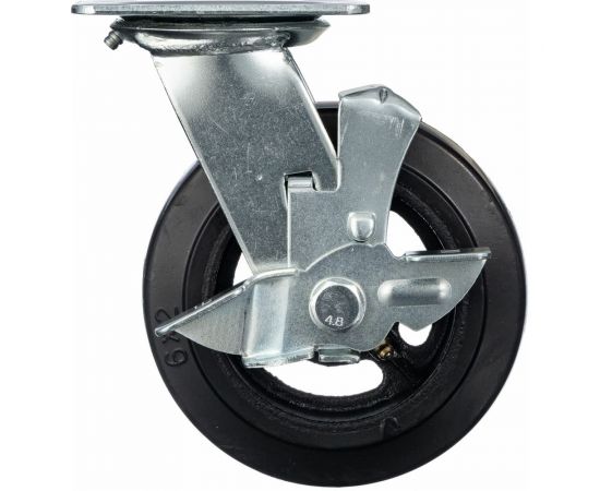 Колесо поворотное с тормозом (150 мм; игольчатый подшипник; грузоподъемность 220 кг; чугун; резина) СТЕЛЛА-ТЕХНИК N29150B1 – изображение 3