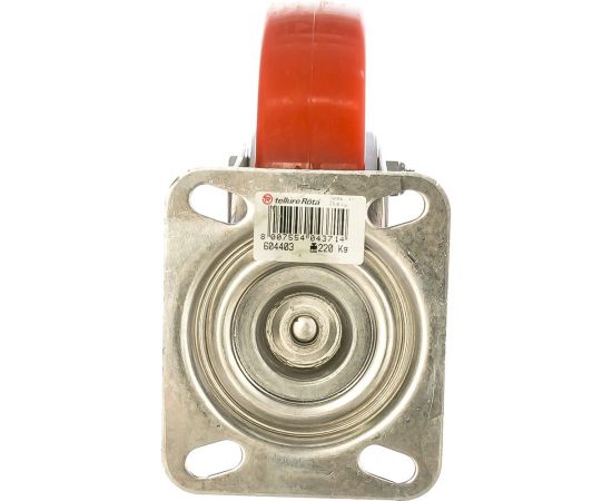 Колесо с нержавеющей вращающейся опорой и пластиной крепления (125 мм; 220 кг; INOX) Tellure rota 604403 – изображение 3