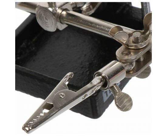 Держатель для пайки многофункциональный ДПМ Алмаз 2 зажима крокодил, лупа с LED подсветкой, 3хААА TDM SQ1025-0706 – изображение 4