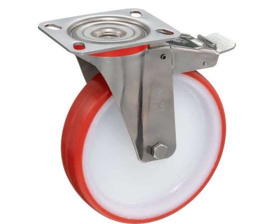 Колесо с вращающейся опорой NL, пластиной крепления и передним тормозом (150 мм; 220 кг) Tellure Rota 606604 – изображение 5