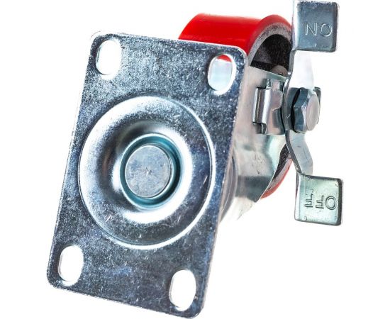 Большегрузное полиуретановое колесо поворотное с площадкой и тормозом SCPB 93 (75 мм; 150 кг) А5 1000935 – изображение 5