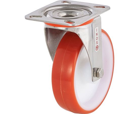 Колесо с нержавеющей вращающейся опорой и пластиной крепления (125 мм; 220 кг; INOX) Tellure rota 604403 – изображение 5